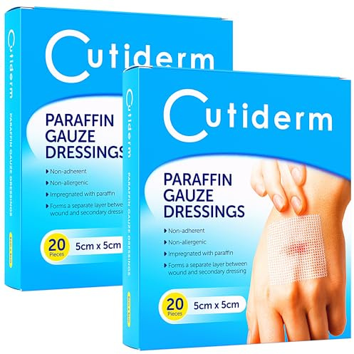 Cutiderm sterile Paraffingaze-Kompresse, 5 cm x 5 cm, Packung mit 40 Stück