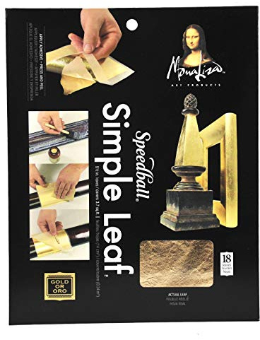 Speedball 10030 Mona Lisa Gold Simple Leaf For Metal Leafing Projects, 5-1/2 x 5-1/2 Inches - 18 Pack