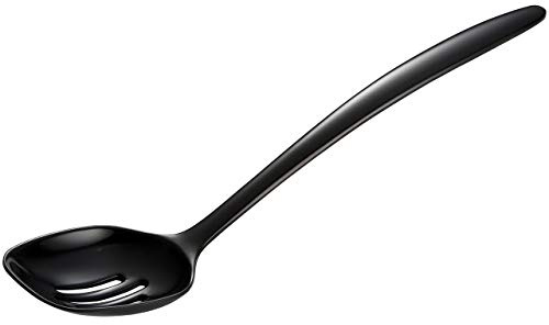 Gourmac Hutzler 12 Inch Melamine Slotted Spoon, Black