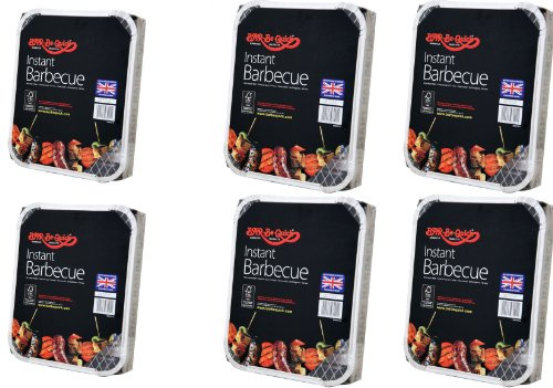 6 X Bar-Be-Quick Instant Barbecue packs- Each pack feeds 4 people-World's best brand leading disposable BBQ