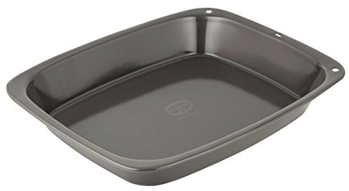 Dr. Oetker Brat- und Auflaufform 33,5 x 28 cm BACK SPASS, Gratinform für Lasagne und leckere Aufläufe mit Emaille-Beschichtung, Bräter aus Stahlblech (Farbe: Grau-Blau), Menge: 1 Stück