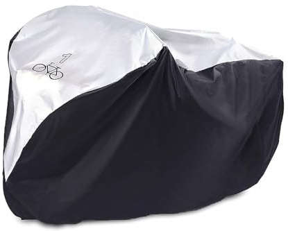 Maveek 1 Bike Waterproof Rain Cycle Bicycle Cover Dust UV Resistant (Black & Silver)