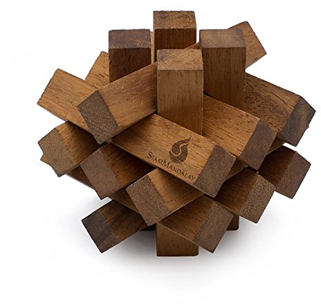 Lumberjack’s Challenge 3D Wooden Puzzle – Premium STEM Brain-Teaser Twisty Interlocking Puzzle, Handmade Eco Friendly Wood,Logical Thinking & Spatial Skills Game for Teens & Adults