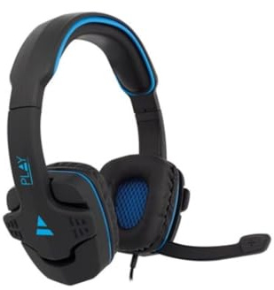 Ewent-Play PL3320|Gaming Headset mit Stereo Surround Mikrofon|3.5 mm Klinkenadapter|1.5 M langes Kabel|Gaming Headset für PS4-PS5/Xbox One-Xbox X/Switch/PC/Mac/Laptop/Tablet/iPhone/iPad - Schwarz,Blau