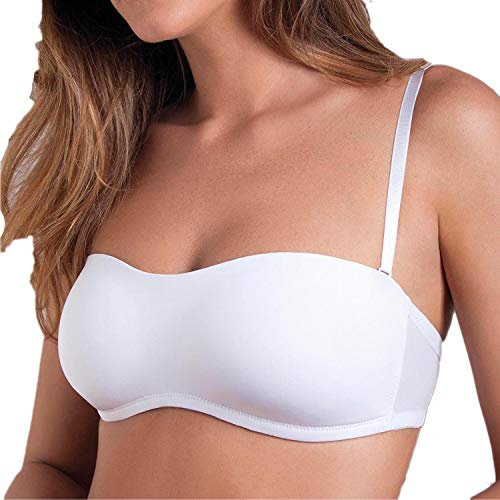 Cotonella 2 Reggiseni Fascia con Imbottitura e Spalline Regolabili Modello Simona. 1 Bianco + 1 Nudo - 4