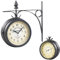 St. Leonhard Nostalgieuhr: Zweiseitige Retro-Bahnhofsuhr mit Temperaturanzeige und 12 Vogelrufen (Doppelseitige Bahnhofsuhr, zweiseitige Uhr, doppelseitig)