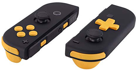eXtremeRate Boutons pour Nintendo Switch/OLED Manette,Accessoires de Gâchette L R ZL ZR SR SL et ABXY Interchangeables,Jaune Dpad Version-sans Joycon