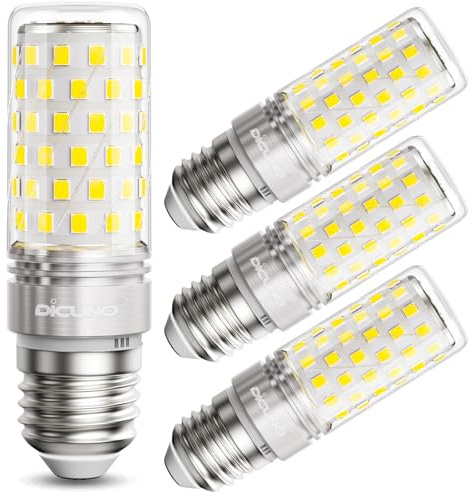 DiCUNO E27 LED Mais Glühbirne 10W, 6000K Kaltweiß, ersetzt 130W Glühbirne, 1400lm, E27 LED Lampe, CRI 82, 360° Abstrahlwinkel, Kein Flackern, Nicht dimmbar, 230V, 4er Pack