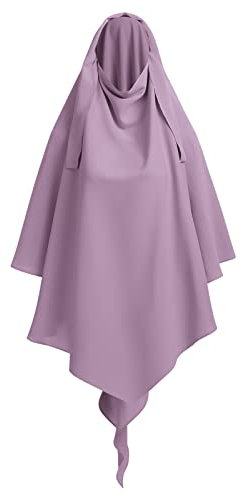 IDOPIP Khimar Damen Muslim Chiffon Hijab Kopftuch Arabien Islamische Dubai Middle East Turban Schals Körperabdeckung Hellviolett