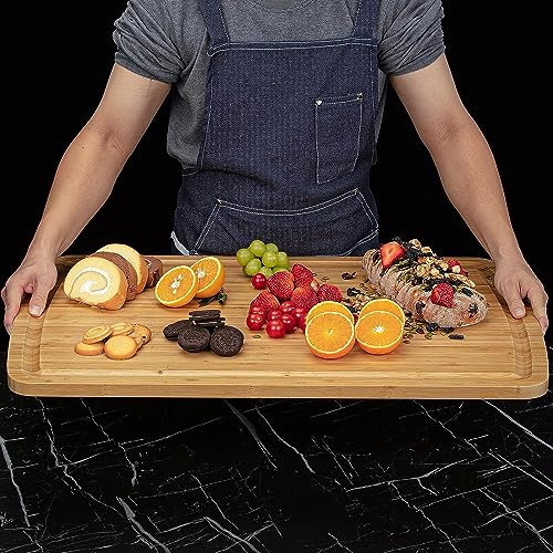 30x20 Extra Large Cutting Board, Bamboo Large Wood Cutting Boards for Kitchen, Big Butcher Block Carving Board, Wood Stove Top Cover Board