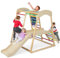COSTWAY Klettergerüst Indoor, Pull Up Bar & Rutsche & Kletternetz & Leiter & Tunnel, Indoor Spielplatz ab 1 Jahr (Bunt)