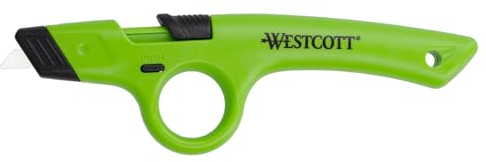 Westcott Ergonomisches Cuttermesser | Sicherheitsmesser mit Keramik-Klinge | Inklusive Klingenrückzug und Feststellfunktion | Ultrascharf und robust dank Keramiktechnologie | E-17531 00