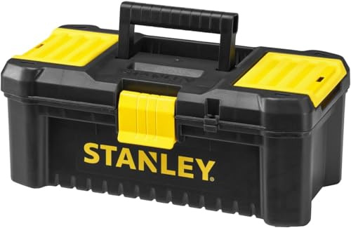 Stanley STST1-75514 Essential 12.5 Toolbox with Plastic Latches, Black/Yellow (Pack of 5)