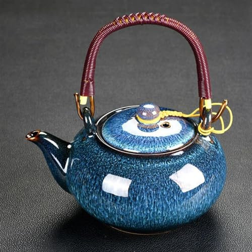 Set Teiera E Tazza Di Natale Teiera In Ceramica Grande 700 Ml Con Manico Per La Casa Accessori Per La Sala Tè Teiera Bollitore Freddo Set Tè Celadon Vintage Set Da Tè (Color : Blue)