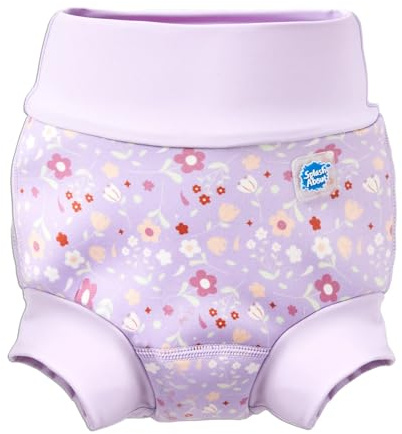 Splash About Happy Nappy Duo Reuseable Swim Nappy for Babies and Toddlers (Lilac Spring, 6-12 Months)