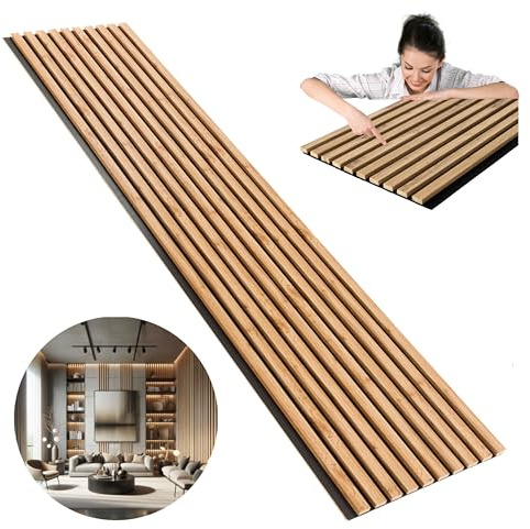 Wandlamellen auf Filz 270 x 46 cm Besteht aus 2 Stück 135x46 cm Akustikpaneele ca 1,26m² -| Wotan Eiche | Wandverkleidung | | Akustikpaneel | Wandpaneele auf Filz | Akustikfilz | Lamellenverkleidung