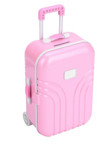 Domary Baby-Koffer, Spielzeug, Niedlicher Kunststoff-Rollkoffer, Mini-Gepäckbox (Rosa)