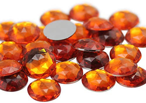 Runde Acryl-Strasssteine, 18 mm, flache Rückseite, Kunststoff, Verzierungen für Cosplay/Kostüme, Schmuckherstellung, 30 Stück (Orange Hyazinthe H125)