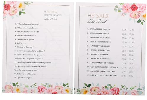 Cabilock 20 Stücke Hochzeit Q/a Karten Party Spiele Prop Set Hen Party Spiele Karten Einfach Zu Spielen