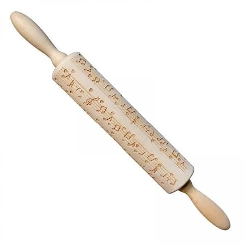 FytStycale 2x Mattarello in Legno per Goffratura con Design per Decorazioni da Cucina