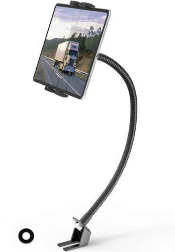 LYFPOOM Support Tablette Camion Siège Rail avec Bras col de Cygne de 19,7 de Long, Porte Tablette Rail siège Voiture, pour iPad, Sumsung Tab, Sony Autre 4.7-12.9 Telephone et Tablette