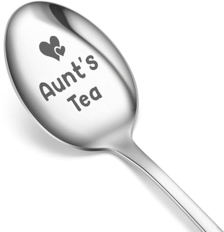Generic Eislöffel mit Individuellem Muster Text und Namen, Edelstahl Kaffee-Joghurt-Dessertlöffel, Personalisierte Gravur, Lustiges Geschenk für Geburtstag Hochzeit Familie Freunde Teeliebhaber