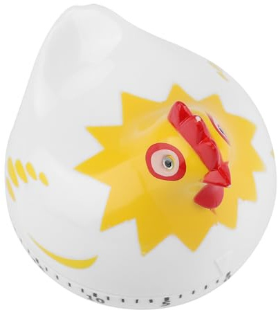ZJchao Kitchen Timer Cute, Egg Timer For Hard Boiled Eggs Chicken Pattern Countdown Kitchen Reminder Cooking Baking Cooking Baking (White)