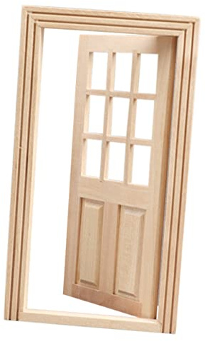 CIYODO Tiny Door Wood Miniature Wood Furniture for Doll House 1:12 Scale Miniature Door Model