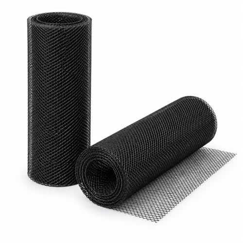 LDHHYH 2 rejillas de malla de aluminio de 100 x 33 cm, agujero universal de diamante, malla de aleación de aluminio negra cortable para modificación de protección del parachoques delantero (agujero de