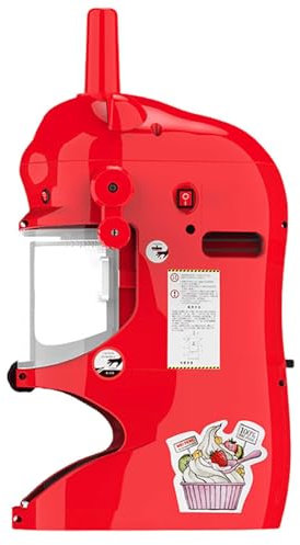 HCAUYNN Machine à Glace PiléE Professionnelle Automatique, Machine à Glace Flocon Professionnelle 350 TR/Min, Machine à Smoothies Fondants pour Milkshakes,Red