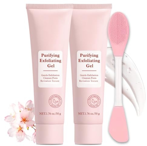 2 pezzi Purifying Exfoliating Gel – Scrub per il viso – Peeling per la pulizia profonda del viso – Idratante Body Cleansing Face Exfoliating Scrub
