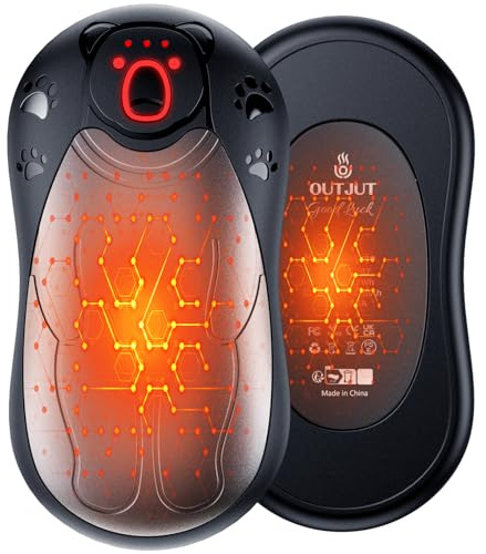 Handwärmer Elektrisch 12000mAh, 2 Pack USB Magnetischer Handwärmer Wiederaufladbar, OUTJUT Tragbare Taschenwärmer, 3 Heizmodi, Warmes Geschenk für Winter