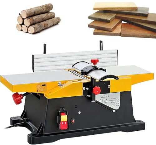 MYFTNP Pialla per Legno da 1800 W, 12.000 Giri/min, Multifunzionale, per La Lavorazione del Legno, Larghezza di Piallatura: 150 Mm/profondità: 0-3 Mm, Regolazione Dell'angolazione: 90-135°