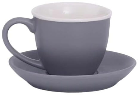 Set 6 tazzine caffè 100 ml con piattino in porcellana new bone China, Classic monday, Forma