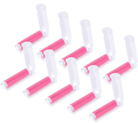BAZEITFLOW 10pcs Portable Folding Lint Rollers with Extra Sticky Sheets, Mini Travel Lint Cleaners for Pet Hair and Clothing, Compact Sticky Roller Set for Home and Outdoor Use Random Color