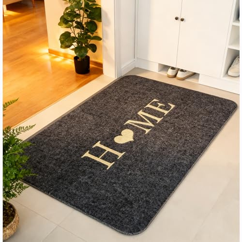 oeeo 2 STK Fußmatte Willkommen,Schmutzfangmatte, Fußabtreter, Sauberlaufmatte, rutschfeste Schmutzfangmatte,Türmatte für Eingangsbereich Haustür Innen Außen,Garten (40 x 60 cm,blau)