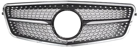Kühlergrill Für Benz E-Klasse W212 E250 E300 E350 E500 (2010-2013) Stoßstangengrill Verchromt Schwarzes Diamantmuster Renngrill Vorne Sport Kühlergrill(Diamond-Chrome Black)