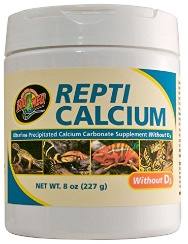 Zoo Med Repti Calcium - Integratore per rettili e Anfibi, Carbonato di Calcio Puro per Rettili Senza Vitamina D3-8 oz /227 g