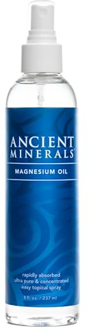 Ancient Minerals Magnesium Oil Spray Bottle of Pure Genuine Zechstein Magnesium Chloride - Topical Magnesium for Skin Application (8oz)