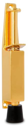 Amig - Rubber Foot Retainer Mod.11 for Holding and Keeping Doors Open | Zamak Vertical Stopper | Anti Slamming | Measures: 165 x 30 mm | Stroke: 45 mm | Golden