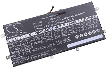 vhbw Batterie Compatible avec Lenovo IdeaPad Yoga 11, Yoga 11s, Yoga 11 Ultrabook Ordinateur Portable (2840mAh, 14,8V, Li-polymère)