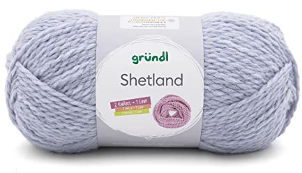 Gründl Wolle Shetland - Winterwolle - 1 Knäuel 100 g, Jeans | Dicke Wolle zum Häkeln und Stricken Weich und wärmend - 80 % Polyacryl, 20 % Wolle - 100 g / 170 m - Nadelstärke 7-8