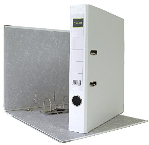 MIDORI Ordner PP-Color aus Kunststoff | 10er Pack Aktenordner 5 cm breit im DIN A4 Format in Weiß | Schmaler Briefordner Ringordner mit austauschbarem Rückenschild