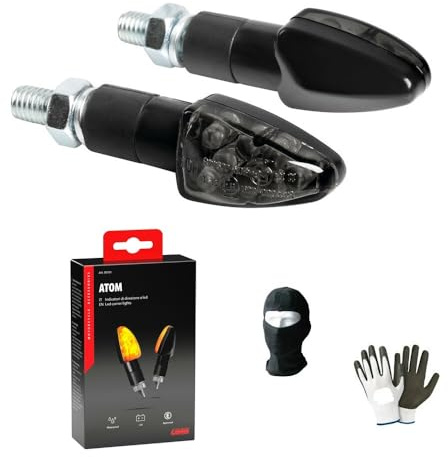 Compatible avec Kawasaki VN 800 Classic Paire de clignotants à LED 12 V universel pour moto lampe 90101 indicateur de direction noir homologué E13 lumière orange