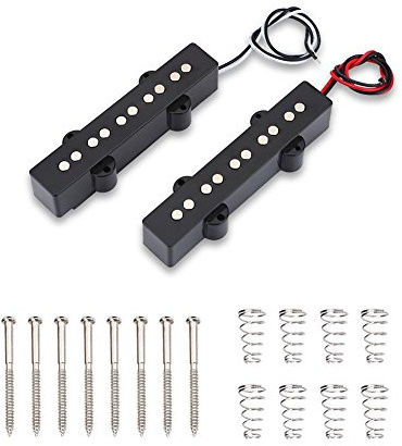 2 st 5 slingor öppen brygga pickup set musikinstrument tillbehör för jazz bas JB elektrisk bas gitarr tillbehör