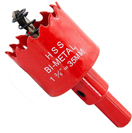 35mm Hole Saw Drill Bit HSS Hole Cutter with Arbor for Wood and Metal LAIWEI (1-3/8(35mm))