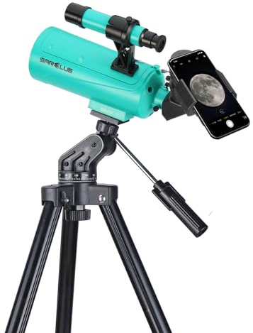 Maksutov-Cassegrain Telescopio, Mak60 Telescopi per bambini e adulti, 750 x 60 mm, compatto e portatile per viaggi, telescopio astronomico per principianti con treppiede regolabile e adattatore per