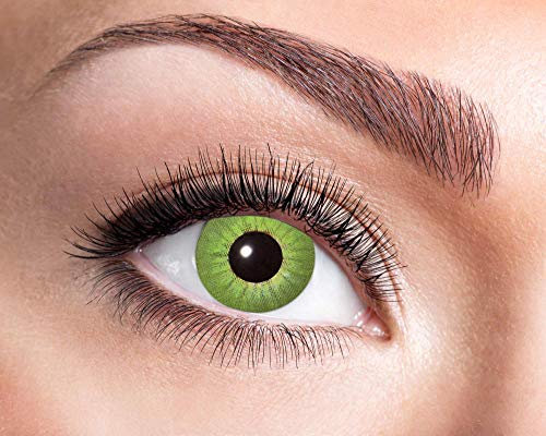 Goldschmidt Kontaktlinse farbig grün | Eine Jahreslinse mit Sehstärke | Dioptrien Halloween Qualitätsprodukt (Electro green, -2,25)