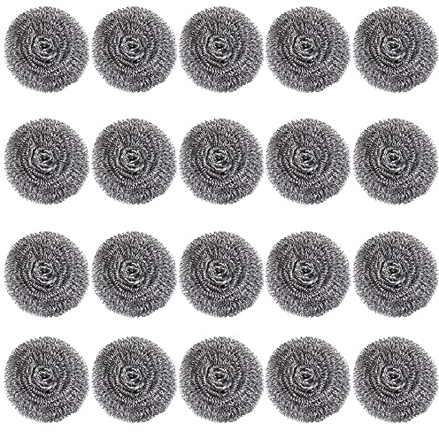 Spugne In Acciaio Inossidabile,20 Pezzi Pagliette di Metallo Spugna Pulizia Difficile,Per Raschietti Difficili da Pulire come Fornelli, Pentole, Cappe ecc