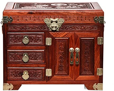 Uhrenkoffer Uhrenrolle Uhrenbox Uhrenschatulle Roter Schmuckkasten Aus Holz Im Chinesischen Stil Mit Schloss, Ohrringe, Halsketten, Uhren, Schmuck, Aufbewahrungsboxen Uhrenetui Uhren Aufbewahrungsbox